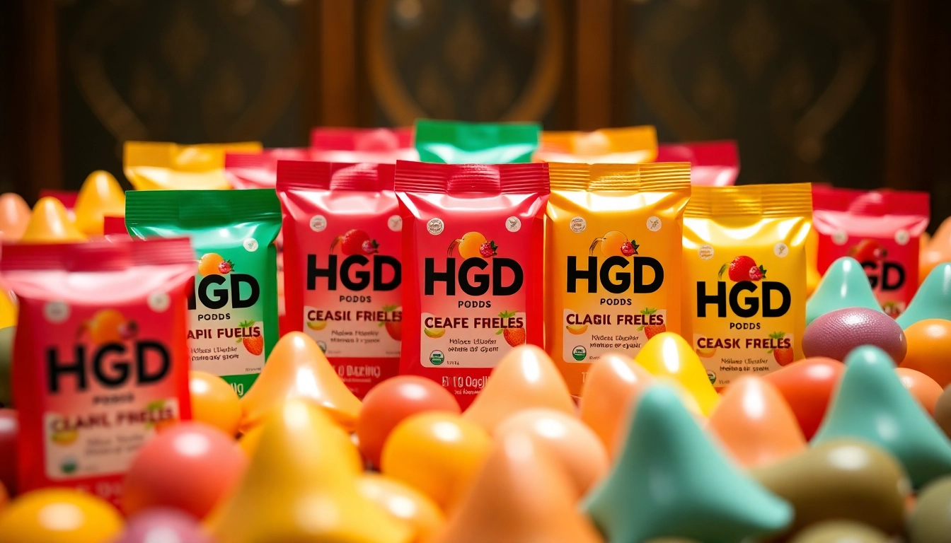 Showcase of HQD Pods featuring colorful flavors, emphasizing product uniqueness and appeal.