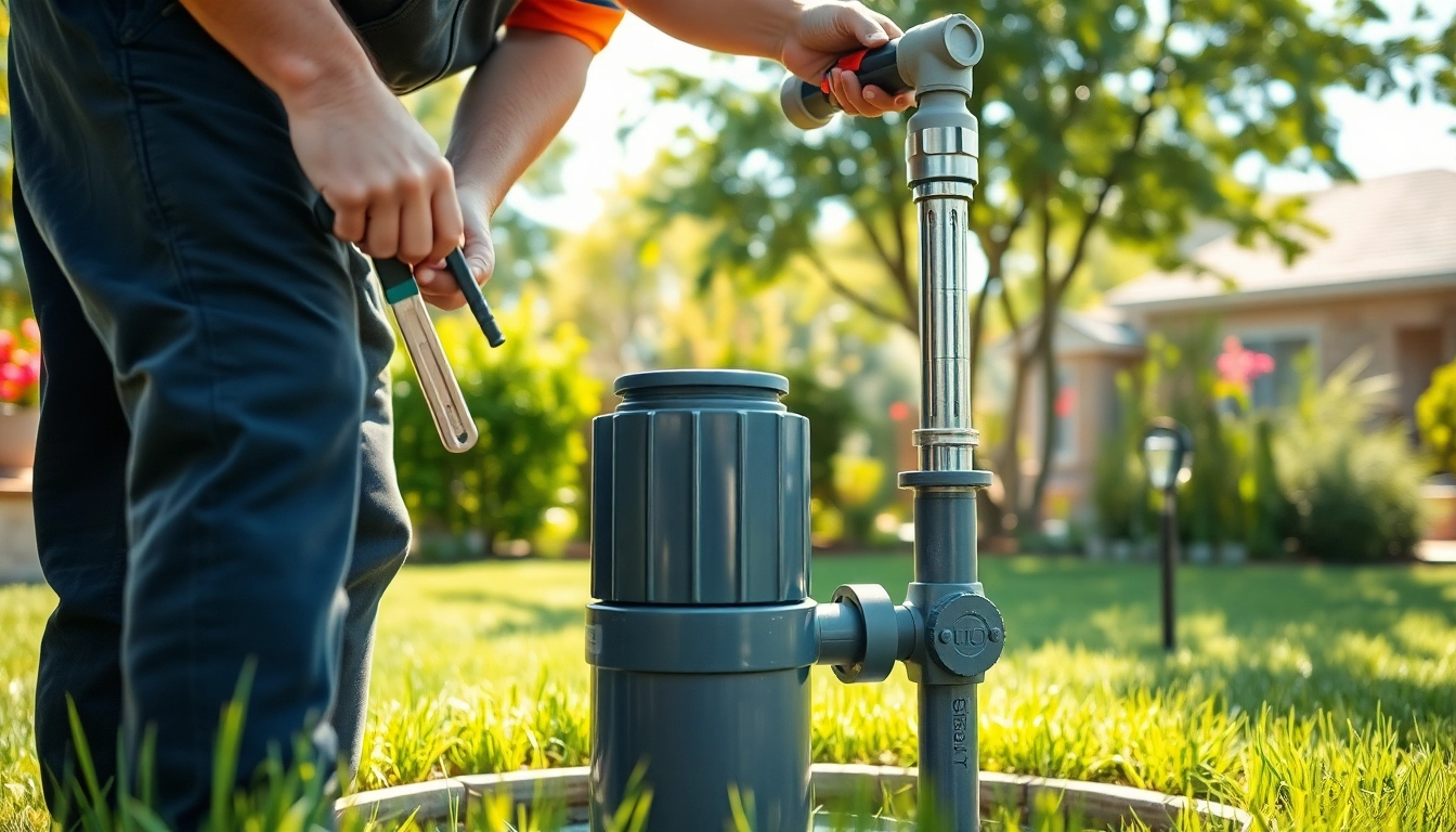Executing a well pump replacement with expert precision in a home garden setting.
