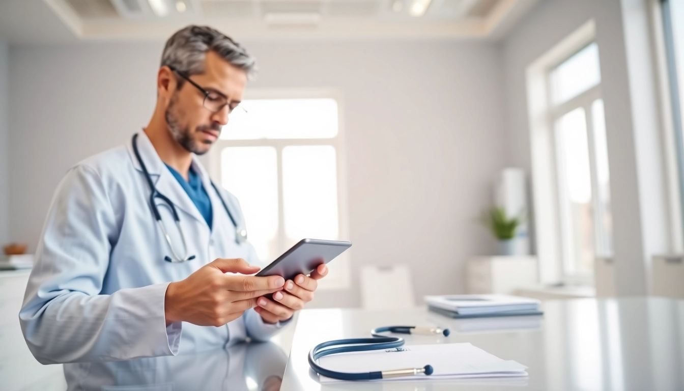 Healthcare provider efficiently using ePrescribing software pricing in a modern clinic environment.